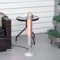 Outsunny Chauffage de terrasse infrarouge électrique chauffage d'appoint sans CO₂ avec poignée de transport indice 12,5 m² IP65 - 1500W dim.  Ø 21L x 75H cm - alliage d'aluminium(m-9)