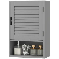 HOMCOM Bathroom Cabinet, Wall Mounted Storage Cabinet with Adjustable Shelves, 40 x 20 x 60 cm, Grey(m-11)