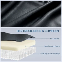 HOMCOM Fotel masujący z funkcją bujania, leżenia i ogrzewania, 3 tryby, obrotowy, czarny(m-6)