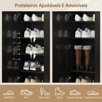 HOMCOM Sapateira para Entrada com Prateleiras Ajustáveis para 20 Pares de Sapatos 72x34,5x103 cm Preto(m-4)