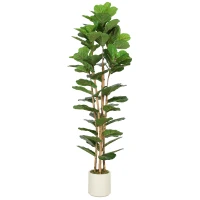 HOMCOM 180cm Artificial Fiddle Leaf Fig Tree - Green(m-10)