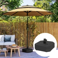 Outsunny Bază Pătrată pentru Umbrelă, Suport Greu pentru Umbrele de Exterior, Umplibil cu Nisip până la 25kg sau cu Apă până la 20kg, pentru Grădină, Piscină, Negru(m-2)