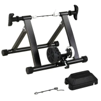 HOMCOM Home Trainer pour vélo Support entraînement vélo VTT Trainer magnétique Pliable 5 Niveaux de résistance réglable Noir(m-11)