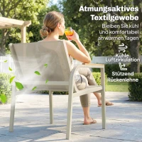 Outsunny Gartenmöbel Set wetterfest Metall Sitzgruppe für 4 Personen Gartenlounge mit 2er-Sofa 2 Sesseln Beistelltisch Grün(m-5)
