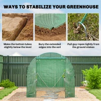 Outsunny Walk-in Greenhouse with Shelves, Polytunnel Greenhouse with Roll-Up Door, 6 Mesh Windows,198 x 275 x 191 cm, Green(m-9)