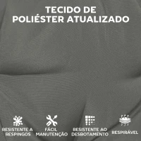 Outsunny Conjunto de 4 Almofadas para Cadeiras de Jardim com Laços e Base Antiderrapante Impermeáveis 39,5x39,5x10 cm Cinzento Escuro(m-7)