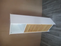 HOMCOM Meuble de salle de bain meuble de rangement 1 compartiment ouvert et 1 placard à 2 niveaux, 35 x 30 x 120 cm blanc(m-13)