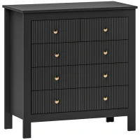 HOMCOM Elegant Chest of Five Drawers - Black(m-10)