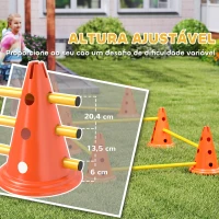 PawHut Conjunto de Agilidade para Cães Barreiras de Obstáculos para Treino de Coordenação 8 Cones 8 Barras Bolsa de Transporte Laranja(m-6)