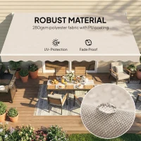 Outsunny Zamienny materiał markizy – osłona przeciwsłoneczna UPF 50+ do ramy 3,5 x 2,5 m, kremowobiała(m-5)