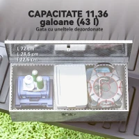 HOMCOM Cutie de Scule din Aluminiu cu Lacăt și 2 Chei, Mânere Laterale, Cutie de Depozitare 43L Rezistentă, Ideală pentru Camioane, Autorulote, Remorci, 76.2x33x24.4cm, Argintiu(m-4)