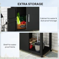 Wózek grillowy z blatem roboczym, szafką i zlewem(m-6)