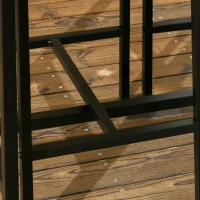 HOMCOM Bartafel met 2 stoelen 3-delige tafelset barstoel barkruk MDF naturel zwart(m-9)