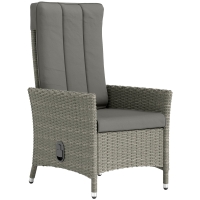 Outsunny 105°-150° Reclining Rattan Chair - Grey