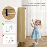 HOMCOM Dulap Slim Modern pentru Pantofi, cu 3 Sertare Rabatabile pentru 24 de Perechi, 80x24x127 cm, Alb(m-4)