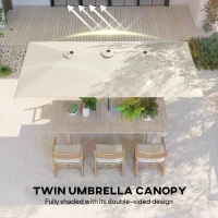 Outsunny Parasol ogrodowy 150 x 295 cm, regulowany, podwójny(m-5)