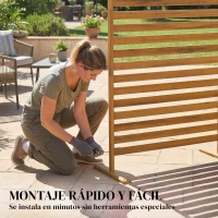 Outsunny Biombo de Madera 170x80 cm Biombo Separador de Ambientes Enrejado para Exterior Jardín Patio Terraza Marrón(m-7)