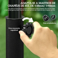 Outsunny Base para Chapéu de Sol de Resina em Forma Semicircular para Mastros de Ø3,8 cm e Ø4,8 cm Peso 9 kg 50x31x32 cm Bronze(m-6)