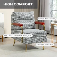 HOMCOM Fotel relaksacyjny, aksamitny, z podłokietnikami, szary(m-4)