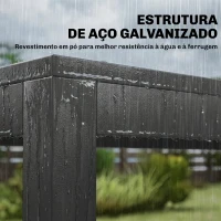 Outsunny Conjunto de Mesa e Cadeiras de Jardim de 7 Peças Móveis de Jardim para Exterior com Mesa de Plástico PSPC 6 Cadeiras Empilháveis Cinza Escuro(m-8)