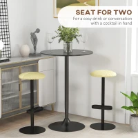 HOMCOM Stół barowy, wysoki stół dla 2 osób, 70 x 70 x 102 cm, czarny(m-4)