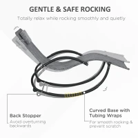 Outsunny Fotel bujany ogrodowy Leżak, w tym Poduszka pod głowę, 155 cm x 61cm x 88 cm, Szary(m-5)