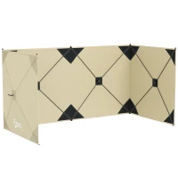 Outsunny Camping Windbreak Pop Up Windbreaker Blocker with Ropes Pegs for Beach Caravan Outdoor 480 x 120 cm(m-1)