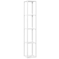 HOMCOM Floor Lamp with Shelves and 3 Brightness Levels - White(m-1)