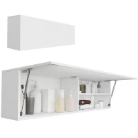 HOMCOM Dulap de Baie Montat pe Perete, Dulap Suspendat Modern cu Ușă Soft Close, 2 Compartimente și Raft Reglabil, Economisire Spațiu, 120x23x30 cm, Alb(m-11)