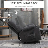 HOMCOM Fotel z funkcją podnoszenia dla seniora, funkcja leżenia, z pilotem, 144 cm x 91 cm x 88 cm, Ciemnoszary(m-5)