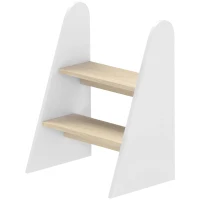 AIYAPLAY Kindertritt, 2-stufiger Tritthocker für Kinder 3–8 Jahre, aus Holz, max. Tragkraft 20 kg, weiß(m-7)