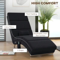 HOMCOM Fotel relaksacyjny elektryczny z funkcją masażu, ogrzewaniem, wibracjami, regulacją pozycji, poduszką lędźwiową, boczną kieszenią i pilotem. Idealny do salonu, czarny, w stylu lnianym(m-5)