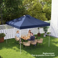 Outsunny Zapasowy Dach Pawilonu, UV50+, Wodoodporny, z 8 Otworami Odpływowymi, 3 x 3 m, Niebieski(m-9)