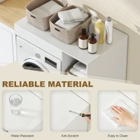 HOMCOM Szafka nad pralkę, organizer łazienkowy z otwartymi półkami do pralni, biały(m-5)