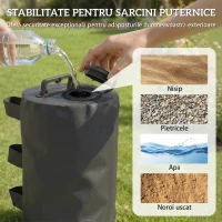 Outsunny Set de 4 Saci Greutăți pentru Pavilion, Saci pentru Cort de Grădină, Negru(m-4)