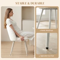 HOMCOM Krzesła do jadalni, krzesła kuchenne, miękkie tapicerowane chenille, 50,5 x 57,5 x 78,5 cm, kremowobiały(m-7)