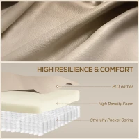 HOMCOM Fotel Masujący z Funkcją Kołysania, Leżenia i Podgrzewania, 3 Tryby, Obracany, Kremowy(m-6)