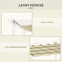 Wodoodporna zadaszenie do pergoli 4x3 m, składane, fala(m-6)