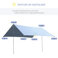 Outsunny Cort de Plajă Portabil Dublu cu Protecție UV și Geantă de Transport, 3x3 m, Alb(m-4)