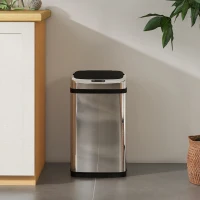 HOMCOM 30L Stainless Steel Motion Sensor Lid Bin - Silver Tone(m-9)