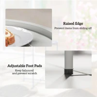 Outsunny Steel Removable Tray Top Garden Table - White(m-6)