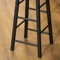 HOMCOM Industrial Bar Table Set for 2, 3 Pieces Pub Table and Bar Stools with Storage Shelf for Kitchen(m-14)