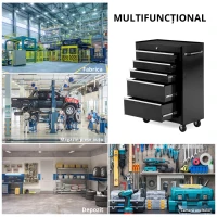 HOMCOM carucior scule pentru atelier, 61.5x33x85cm negru(m-6)