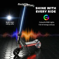 SPORTNOW Electric Scooter for Kids, Foldable E Scooter for Age Age 6+ with LED Display, RGB lights, Up to 16km/h, Black(m-7)