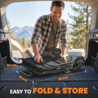 Outsunny Bollerwagen Faltbarer Handwagen Gartenwagen Transportwagen mit Griff Verstellbarer Griffhöhe Getränkehalter Schwarz(m-6)