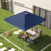 Outsunny Zapasowy Dach Pawilonu, UV50+, Wodoodporny, z 8 Otworami Odpływowymi, 3 x 3 m, Niebieski(m-8)