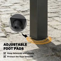 Outsunny Stół Ogrodowy Rozkładany 80/160 x 80 cm Aluminium Stół Jadalniany dla 4-6 Osób, Prostokątny z Blatem Lamelowym(m-7)