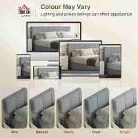 HOMCOM Zagłówek z regulacją wysokości na trzech poziomach, tapicerowany, z metalowymi nogami, w wyglądzie lnu do sypialni, 160x10x106/116/126 cm, Szary(m-7)