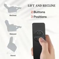 HOMCOM Fotel dla seniorów z funkcją podnoszenia, funkcja leżenia, pilot, 144 cm x 91 cm x 88 cm, jasnoszary(m-4)