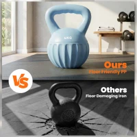 SPORTNOW Kettlebell 6 kg - hantla wypełniona piaskiem, idealna dla początkujących, wymiary 17 x 17 x 23 cm, kolor niebieski(m-8)